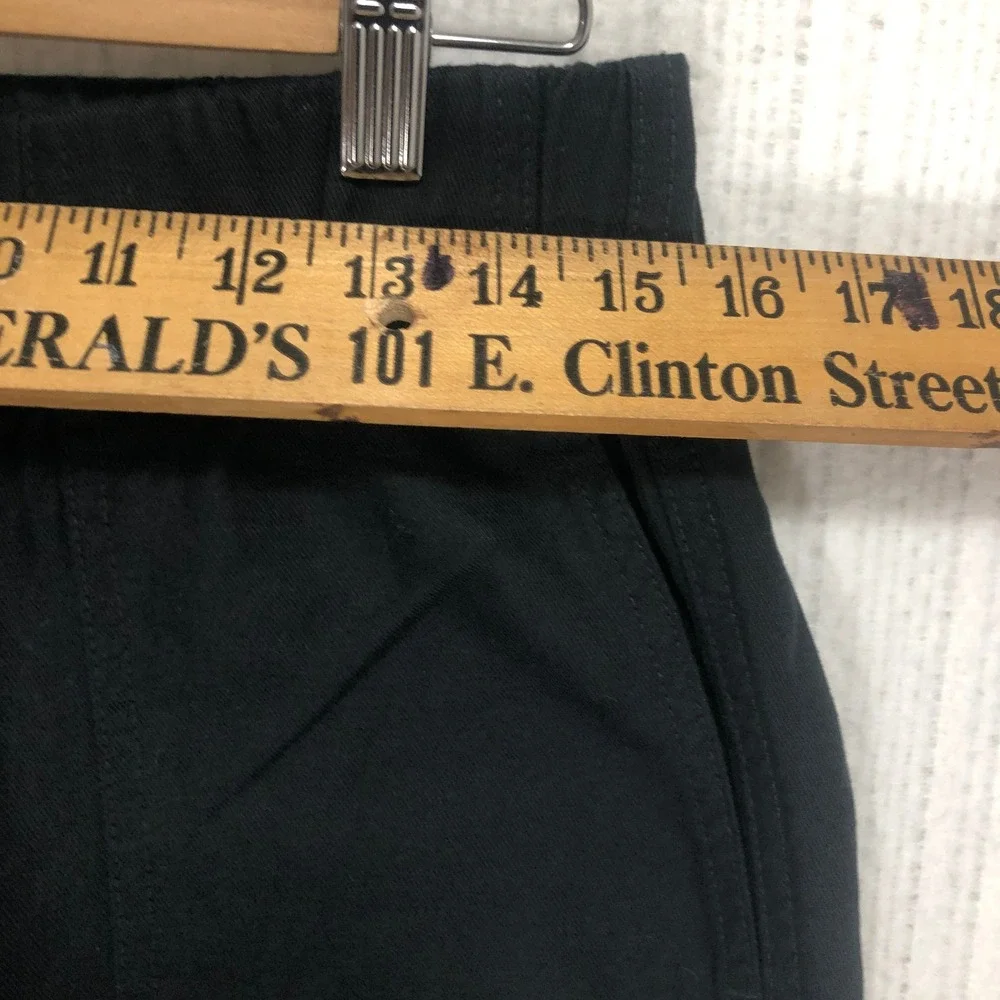 Banana Republic Womens Small Black Linen Blend‎ Elastic Waist Patch Pocket Pants